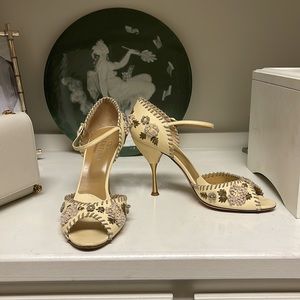 Beautiful Valentino leather floral heels